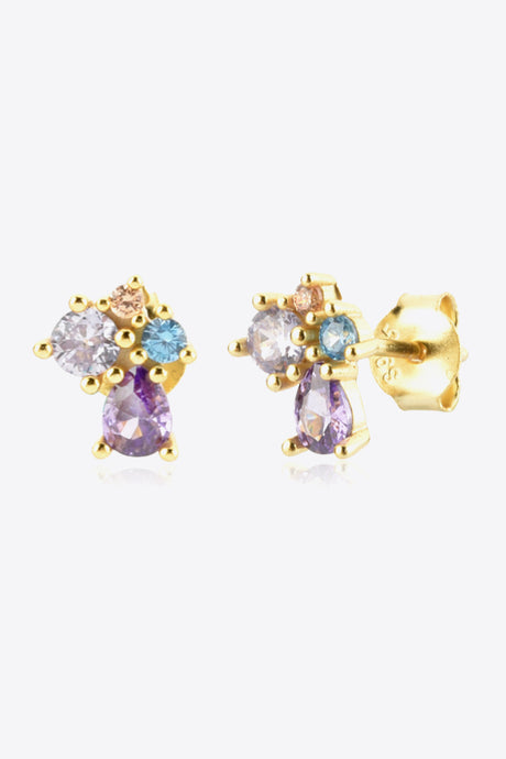 Multicolored Zircon 925 Sterling Silver Stud Earrings king-general-store-5710.myshopify.com