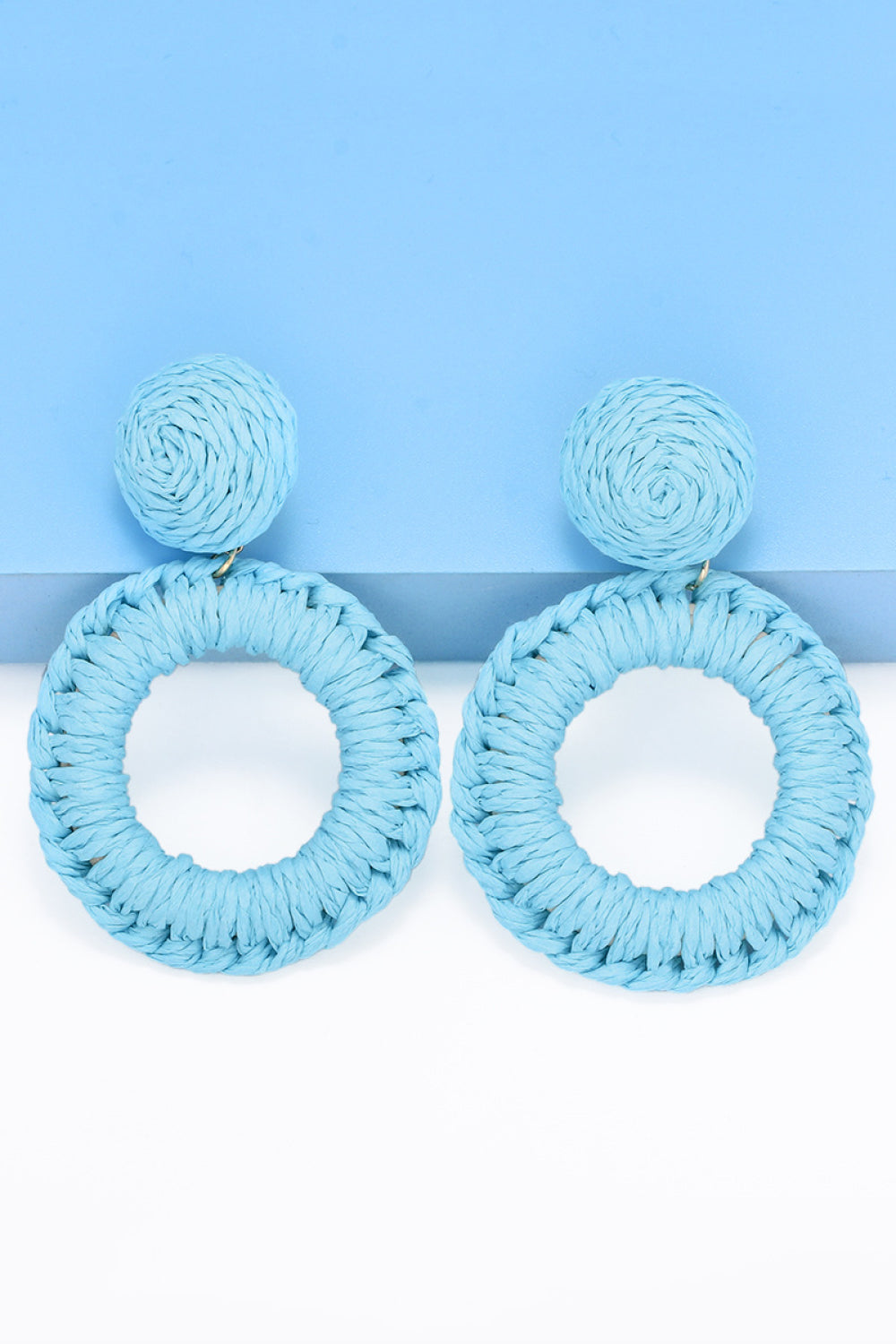 Round Shape Raffia Grass Dangle Earrings king-general-store-5710.myshopify.com