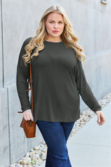 Basic Bae Full Size Round Neck Dropped Shoulder T-Shirt king-general-store-5710.myshopify.com