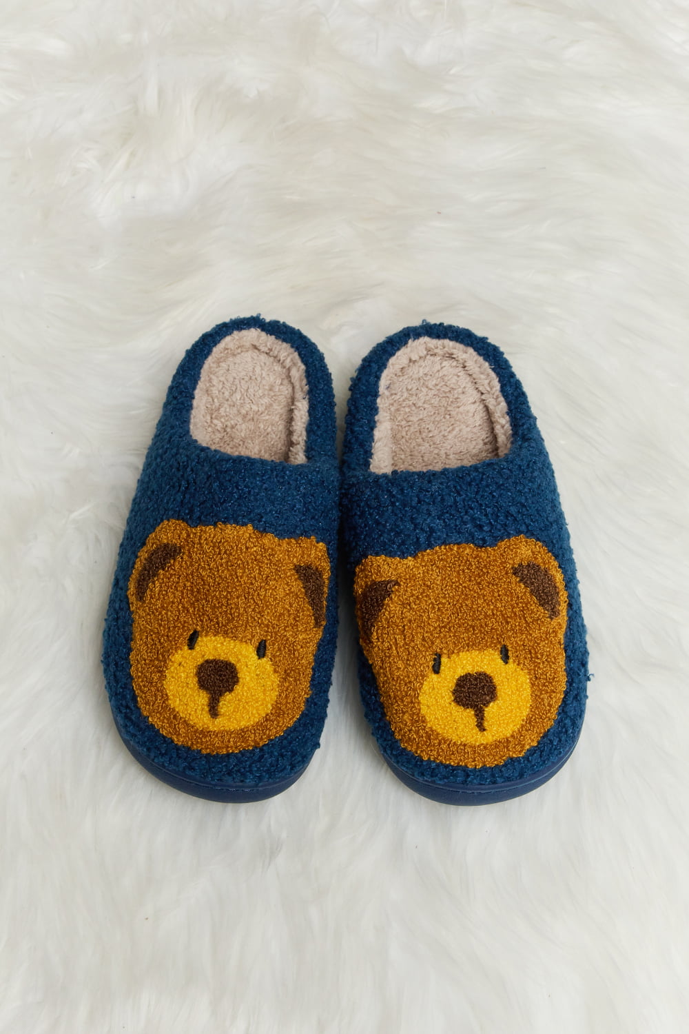 Melody Teddy Bear Print Plush Slide Slippers king-general-store-5710.myshopify.com