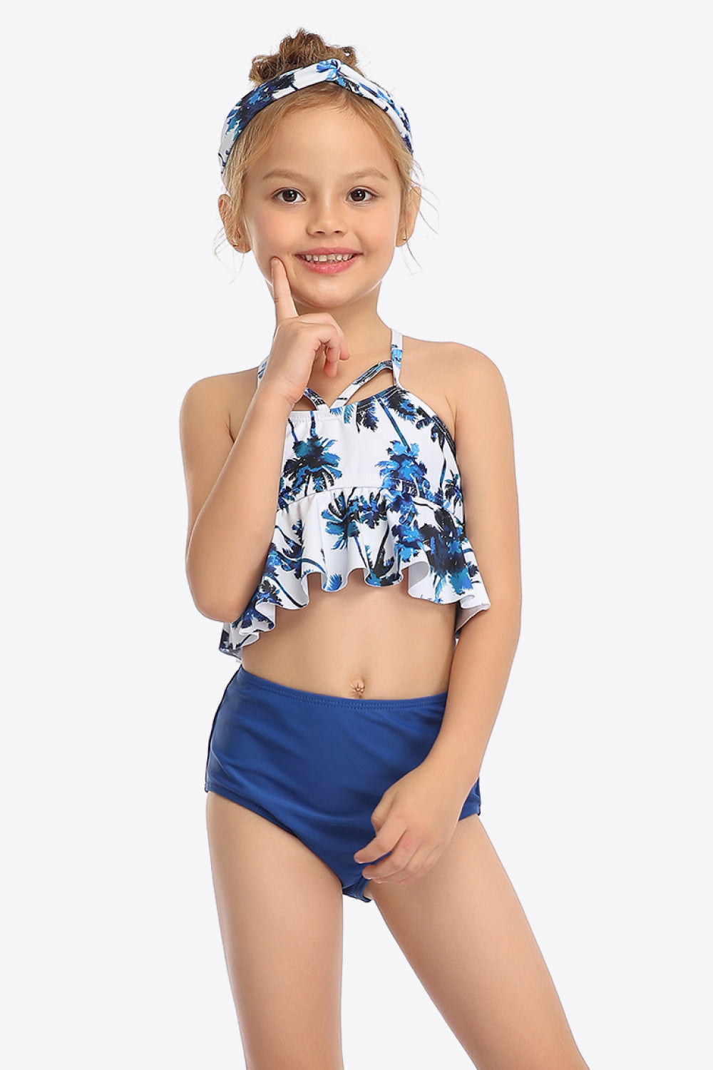 Botanical Print Crisscross Ruffled Two-Piece Swim Set king-general-store-5710.myshopify.com