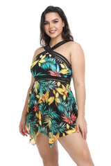 Plus Size Handkerchief-Hem Swim Dress and Bottoms Set king-general-store-5710.myshopify.com