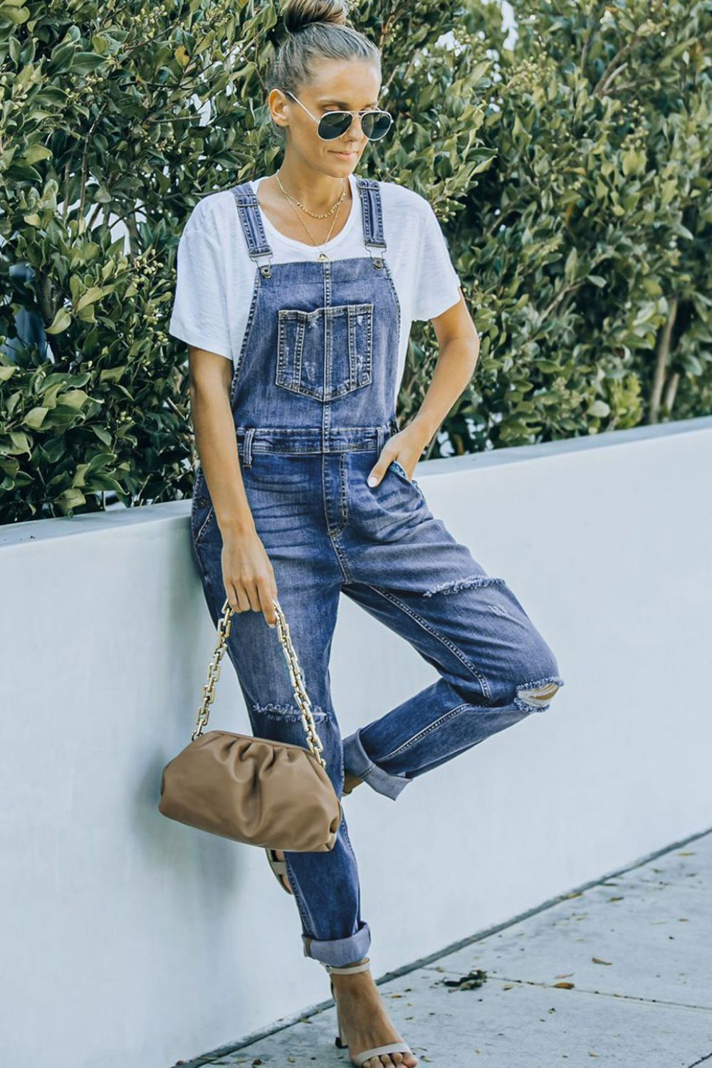 Pocketed Distressed Denim Overalls king-general-store-5710.myshopify.com