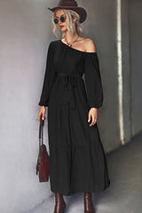 Belted One-Shoulder Tiered Maxi Dress king-general-store-5710.myshopify.com