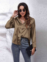 Collared Neck Buttoned Long Sleeve Shirt king-general-store-5710.myshopify.com