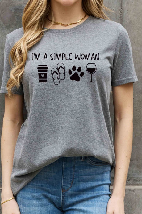 Simply Love Full Size I'M A  SIMPLE WOMAN Graphic Cotton Tee king-general-store-5710.myshopify.com