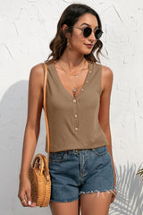 Buttoned Deep V Tank king-general-store-5710.myshopify.com