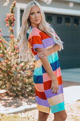 Women Color Block Side Slit Mini Dress king-general-store-5710.myshopify.com