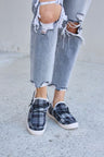 Forever Link Plaid Plush Flat Sneakers king-general-store-5710.myshopify.com