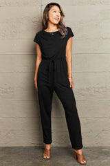 Boat Neck Short Sleeve Jumpsuit with Pockets king-general-store-5710.myshopify.com