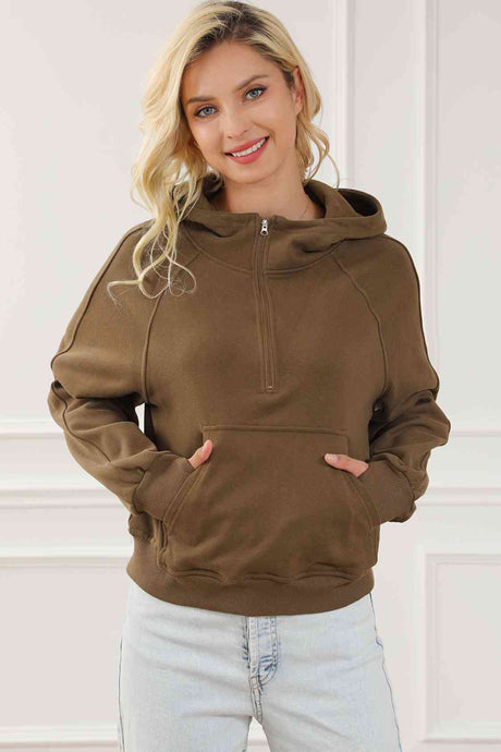 Half-Zip Long Sleeve Hoodie king-general-store-5710.myshopify.com