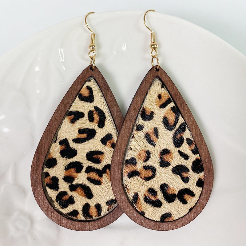 Teardrop Shape Wooden Dangle Earrings king-general-store-5710.myshopify.com