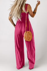 Smocked Square Neck Wide Leg Jumpsuit with Pockets king-general-store-5710.myshopify.com