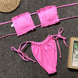 Frill Trim Ruched Bikini Set king-general-store-5710.myshopify.com