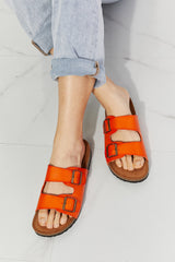 MMShoes Feeling Alive Double Banded Slide Sandals in Orange king-general-store-5710.myshopify.com