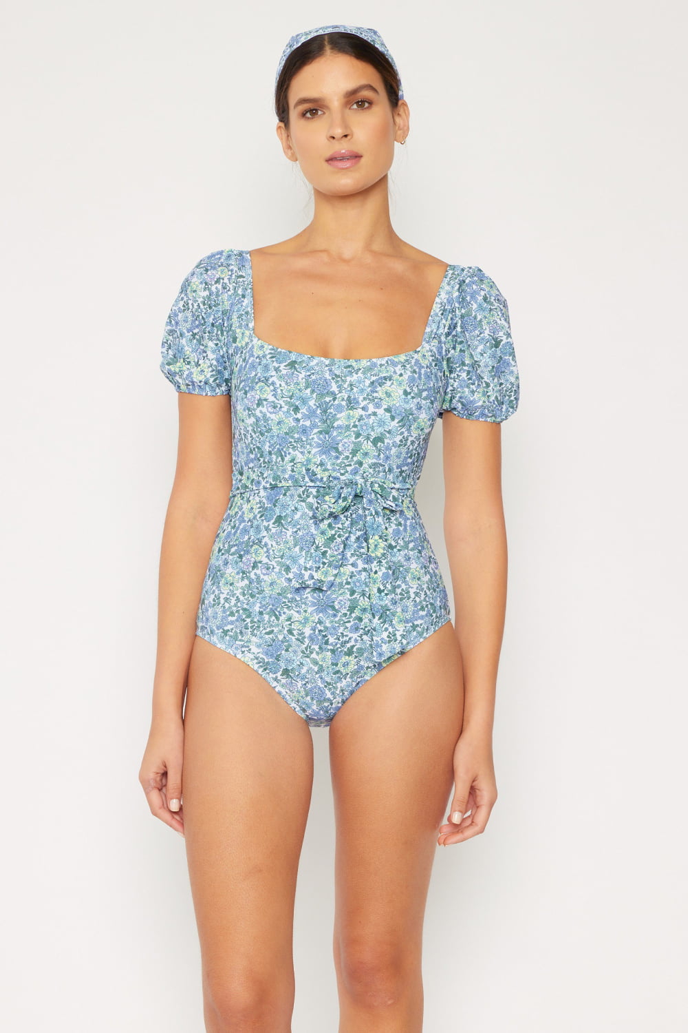 Marina West Swim Salty Air Puff Sleeve One-Piece in Blue king-general-store-5710.myshopify.com