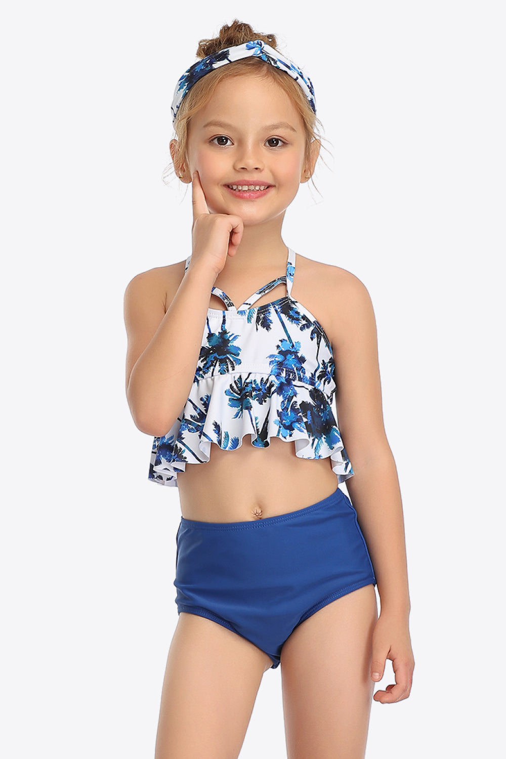 Botanical Print Crisscross Ruffled Two-Piece Swim Set king-general-store-5710.myshopify.com