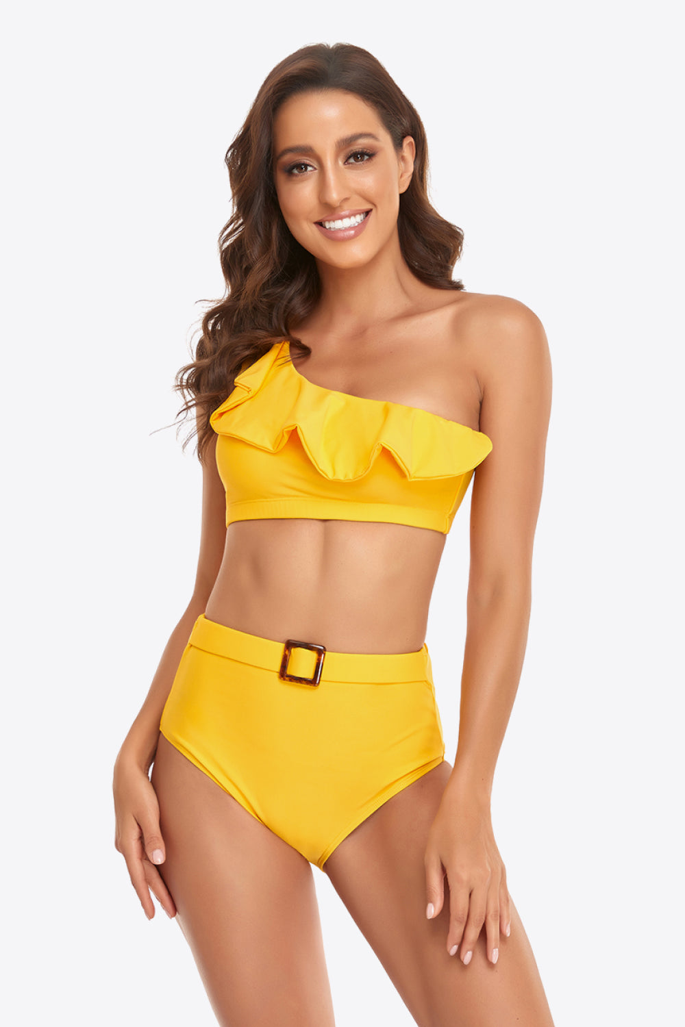 Ruffled One-Shoulder Buckled Bikini Set king-general-store-5710.myshopify.com