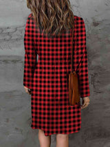 Double Take Full Size Plaid Round Neck Long Sleeve Magic Dress king-general-store-5710.myshopify.com