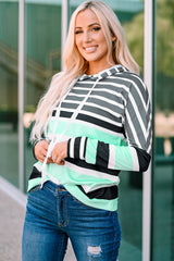 Striped Drawstring Detail Long Sleeve Hoodie king-general-store-5710.myshopify.com