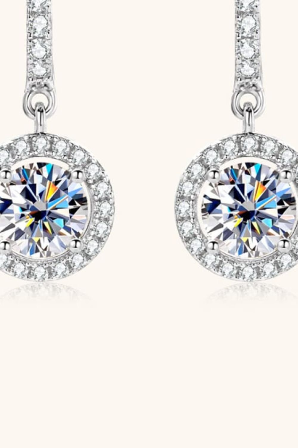 2 Carat Moissanite 925 Sterling Silver Drop Earrings - Kings Crown Jewel Boutique