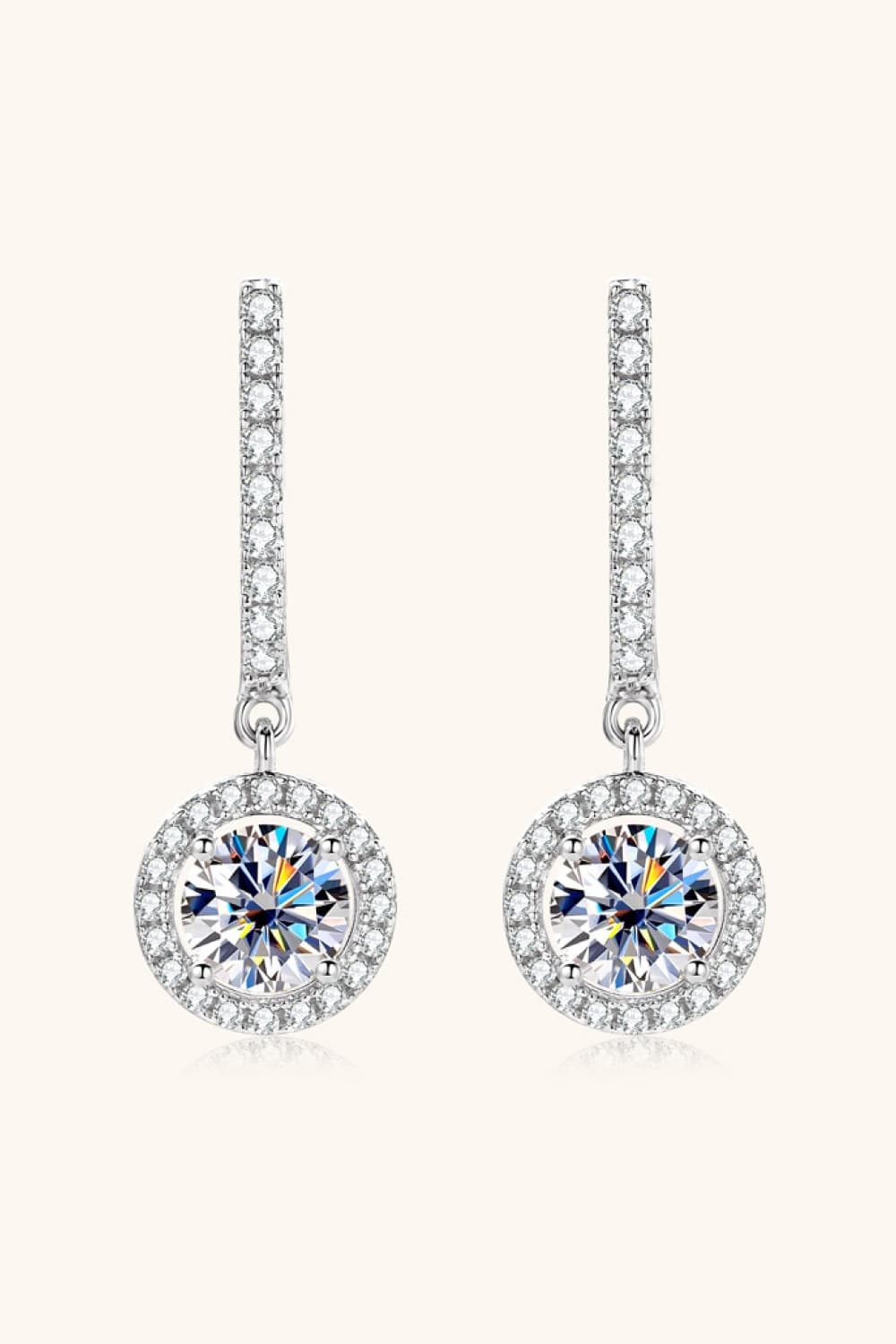 2 Carat Moissanite 925 Sterling Silver Drop Earrings - Kings Crown Jewel Boutique