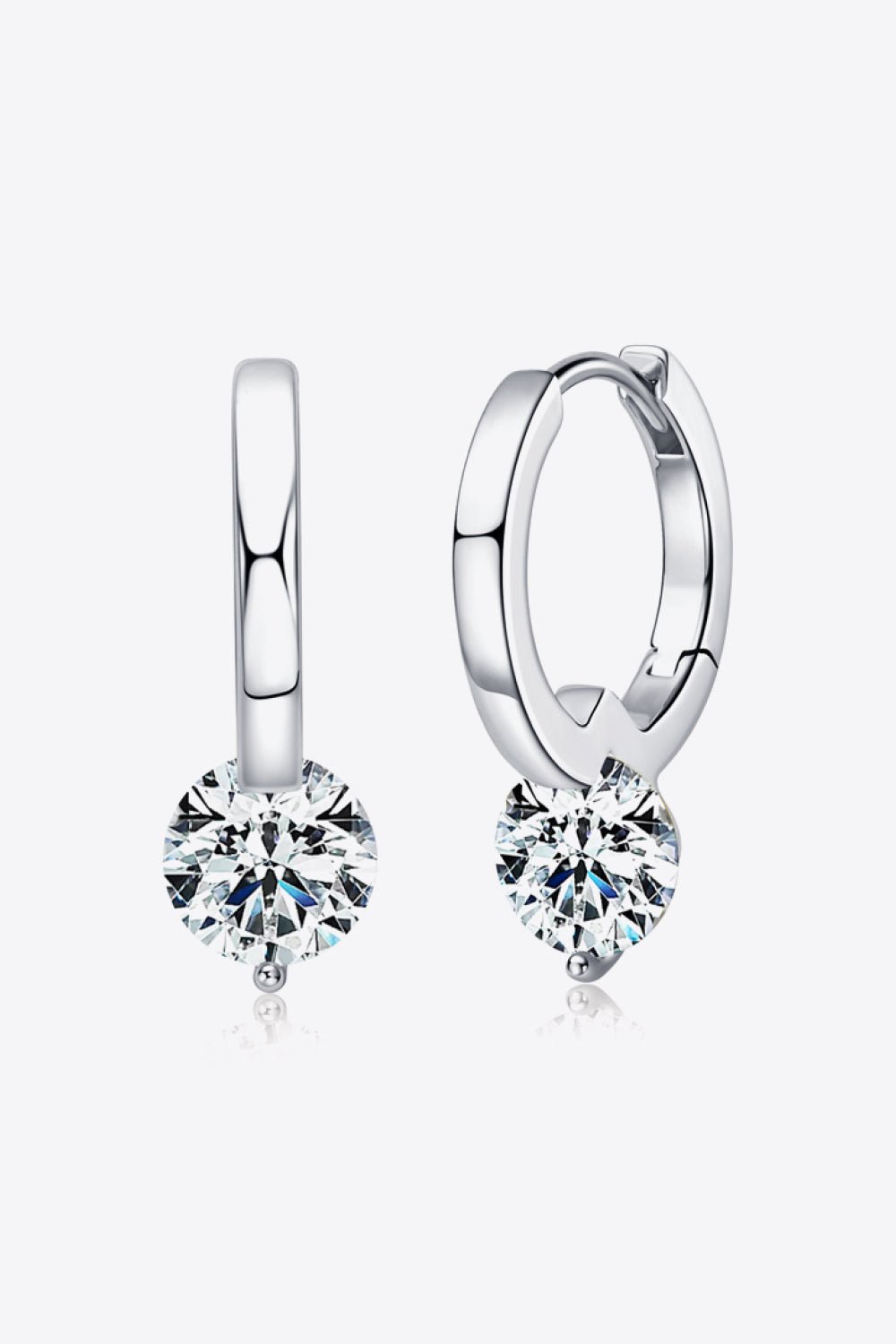 2 Carat Moissanite 925 Sterling Silver Drop Earrings - Kings Crown Jewel Boutique