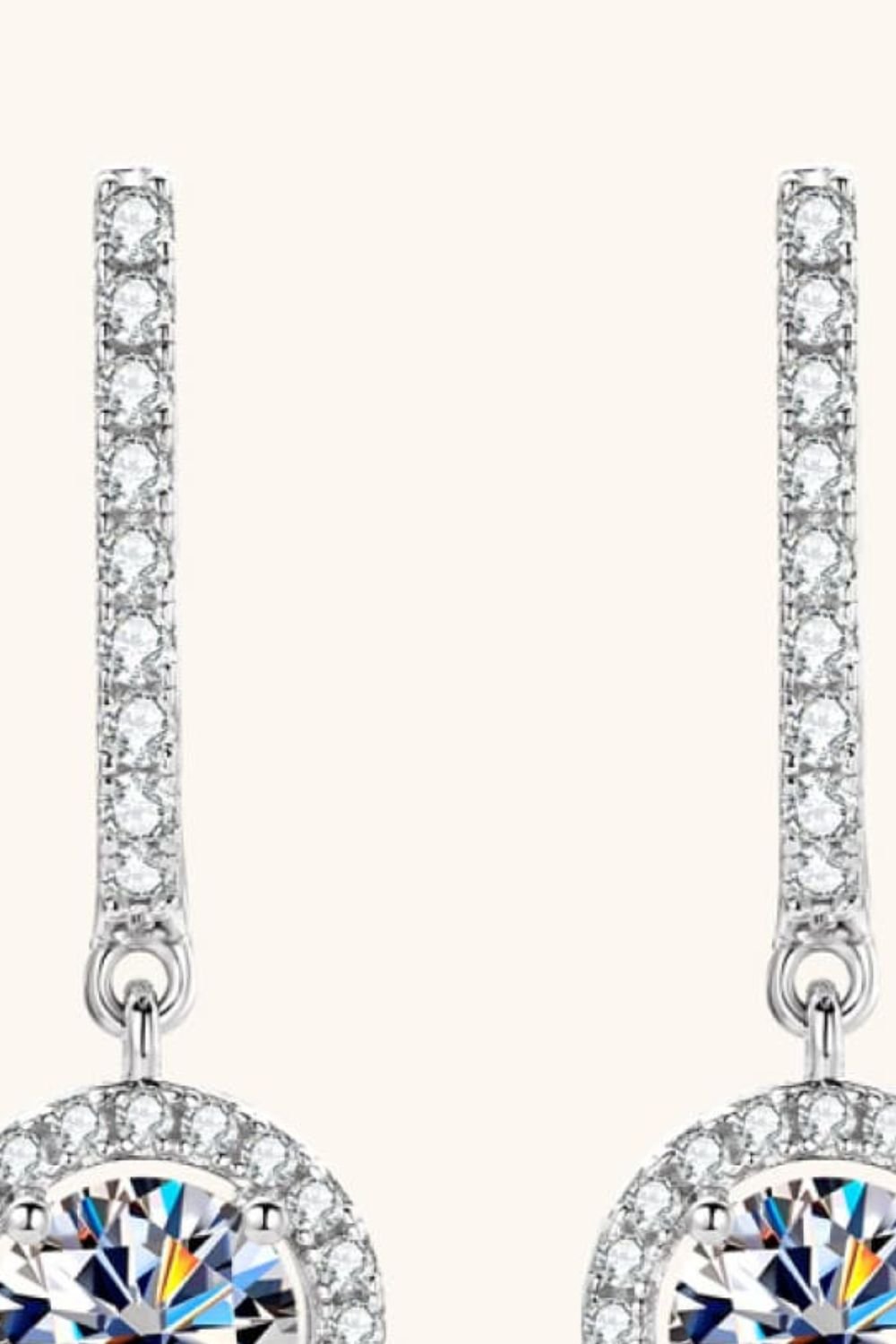 2 Carat Moissanite 925 Sterling Silver Drop Earrings - Kings Crown Jewel Boutique