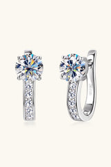 2 Carat Moissanite 925 Sterling Silver Earrings - Kings Crown Jewel Boutique