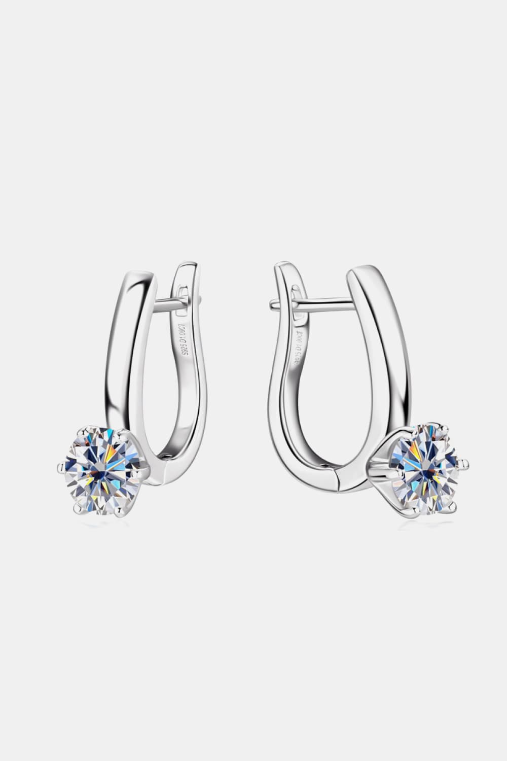 2 Carat Moissanite 925 Sterling Silver Earrings - Kings Crown Jewel Boutique