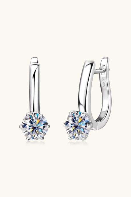 2 Carat Moissanite 925 Sterling Silver Earrings - Kings Crown Jewel Boutique