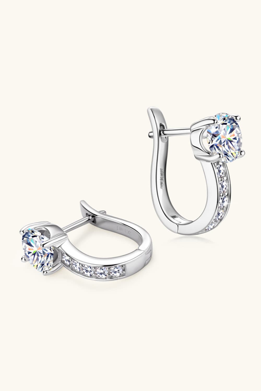 2 Carat Moissanite 925 Sterling Silver Earrings - Kings Crown Jewel Boutique