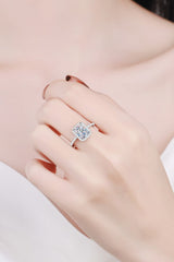 2 Carat Moissanite 925 Sterling Silver Halo Ring - Kings Crown Jewel Boutique