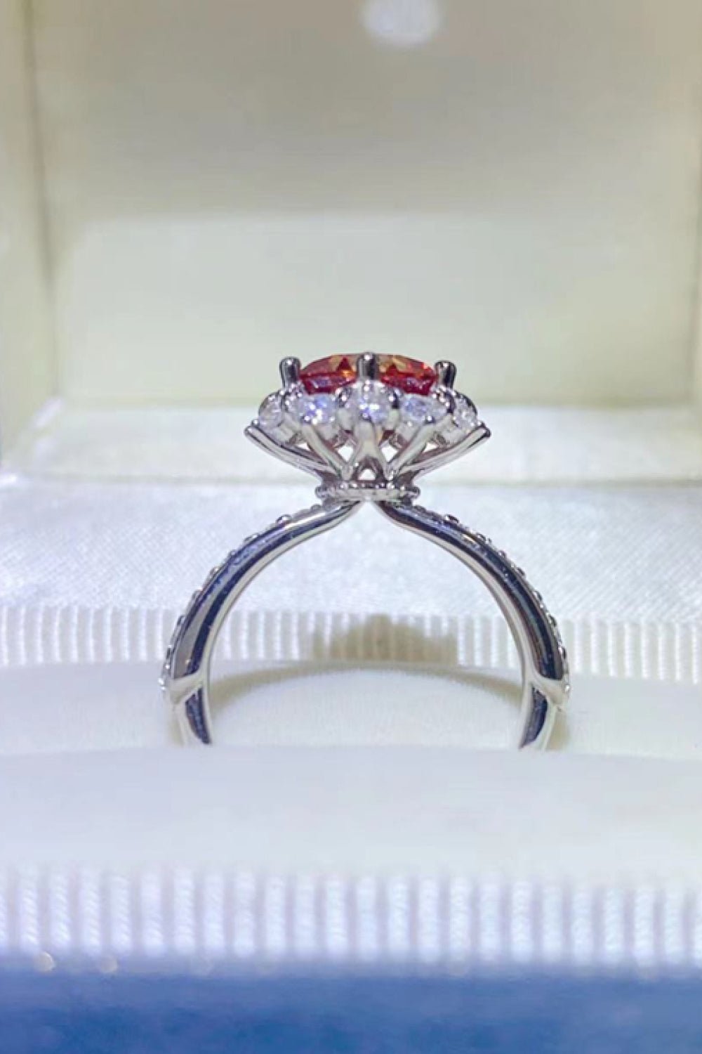 2 Carat Moissanite 925 Sterling Silver Halo Ring - Kings Crown Jewel Boutique