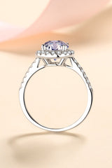 2 Carat Moissanite 925 Sterling Silver Halo Ring - Kings Crown Jewel Boutique