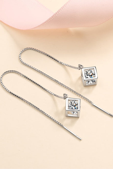 2 Carat Moissanite 925 Sterling Silver Threader Earrings - Kings Crown Jewel Boutique
