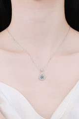 2 Carat Moissanite Teardrop Pendant 925 Sterling Silver Necklace - Kings Crown Jewel Boutique