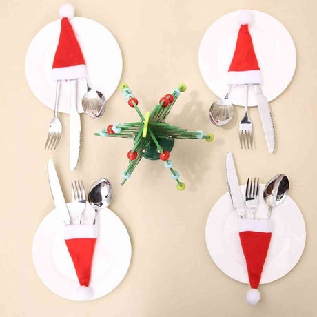 20-Piece Christmas Hat Cutlery Holders - Kings Crown Jewel Boutique