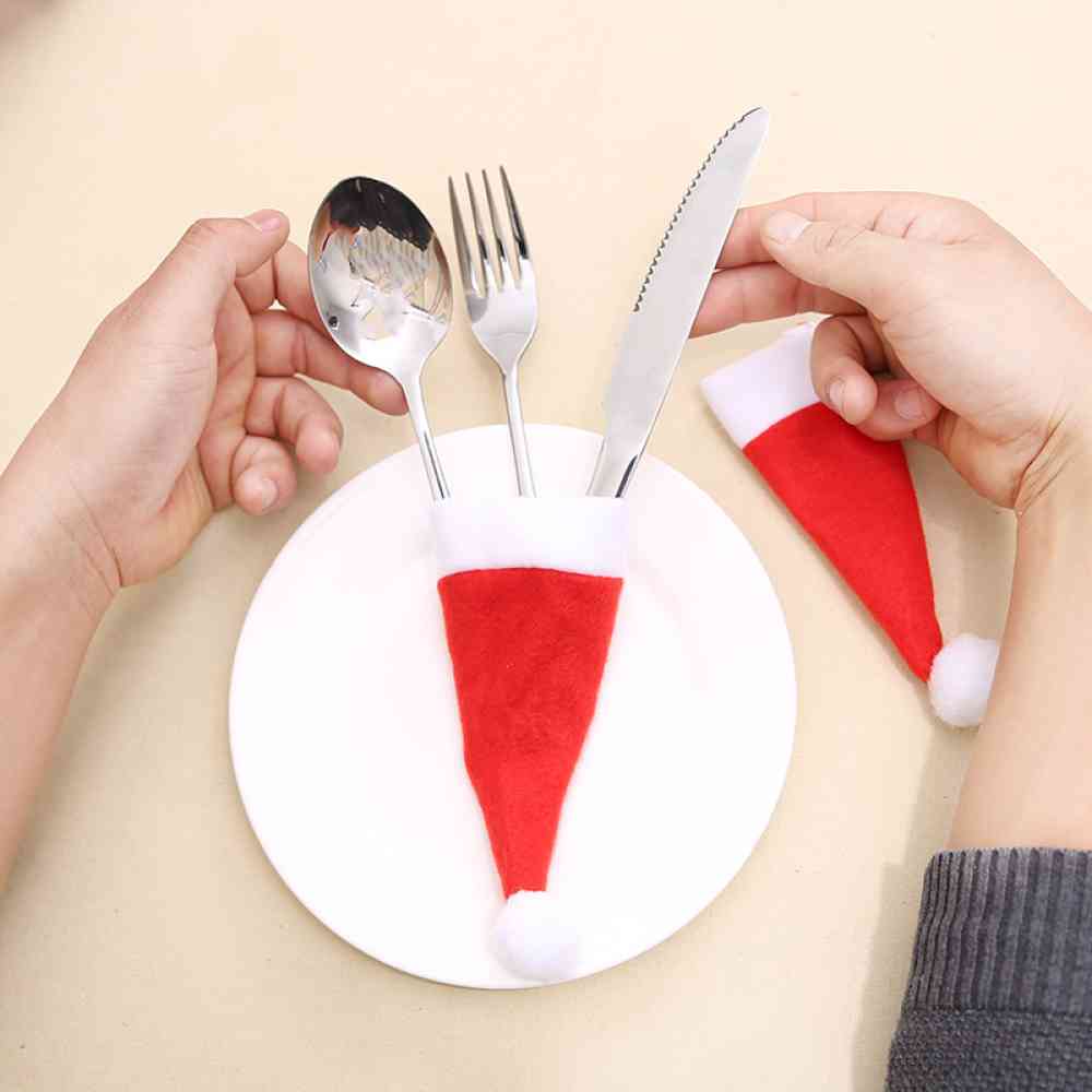 20-Piece Christmas Hat Cutlery Holders - Kings Crown Jewel Boutique