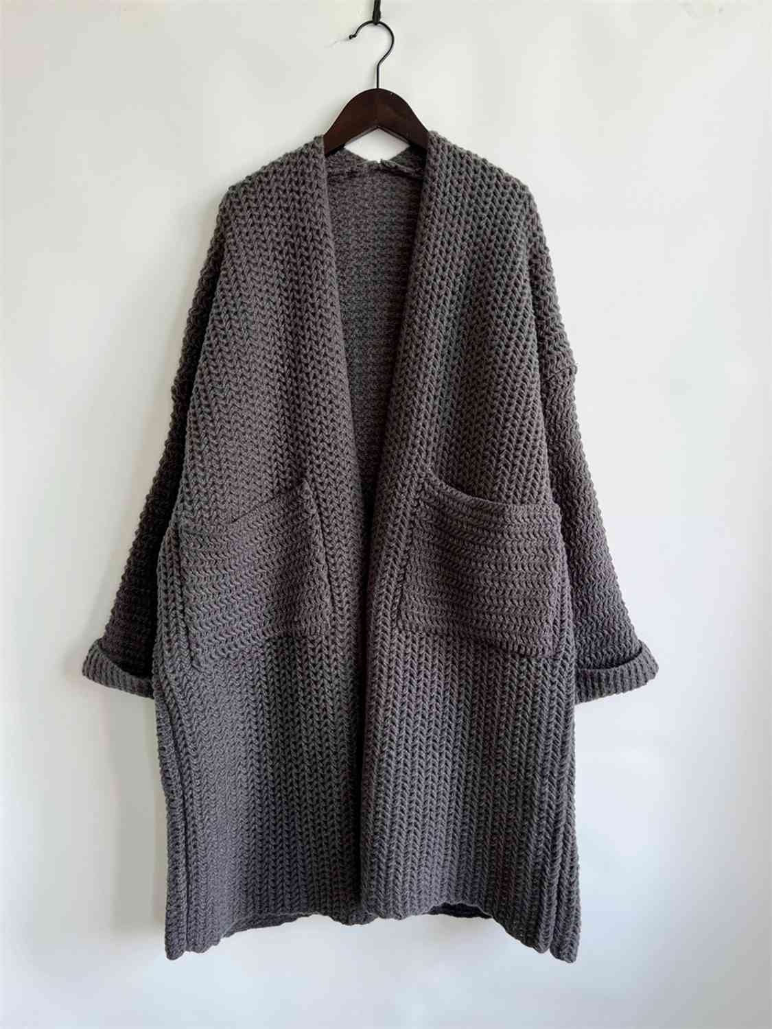 Open Front Long Sleeve Cardigan with Pockets king-general-store-5710.myshopify.com