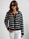 Woven Right Striped Button Front Cardigan king-general-store-5710.myshopify.com