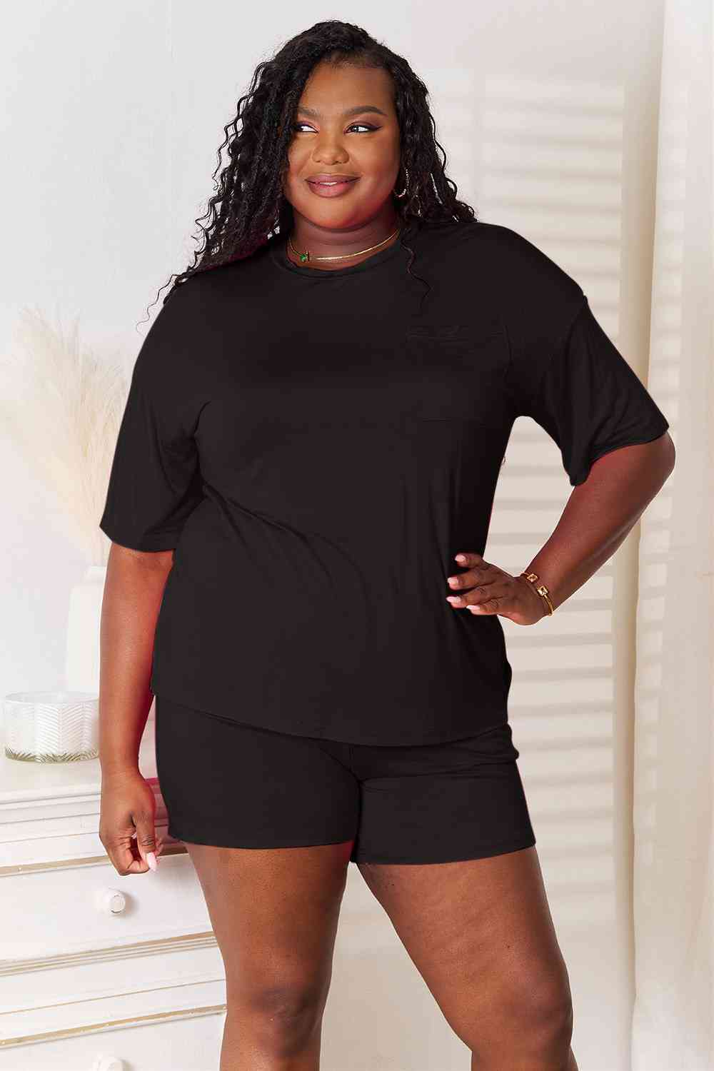 Basic Bae Full Size Soft Rayon Half Sleeve Top and Shorts Set king-general-store-5710.myshopify.com