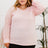 Plus Size Sheer Striped Sleeve V-Neck Top king-general-store-5710.myshopify.com