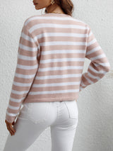 Woven Right Striped Button Front Cardigan king-general-store-5710.myshopify.com