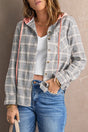 Plaid Drawstring Hooded Shirt Jacket king-general-store-5710.myshopify.com