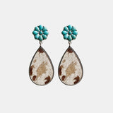 Turquoise Flower Teardrop Earrings king-general-store-5710.myshopify.com