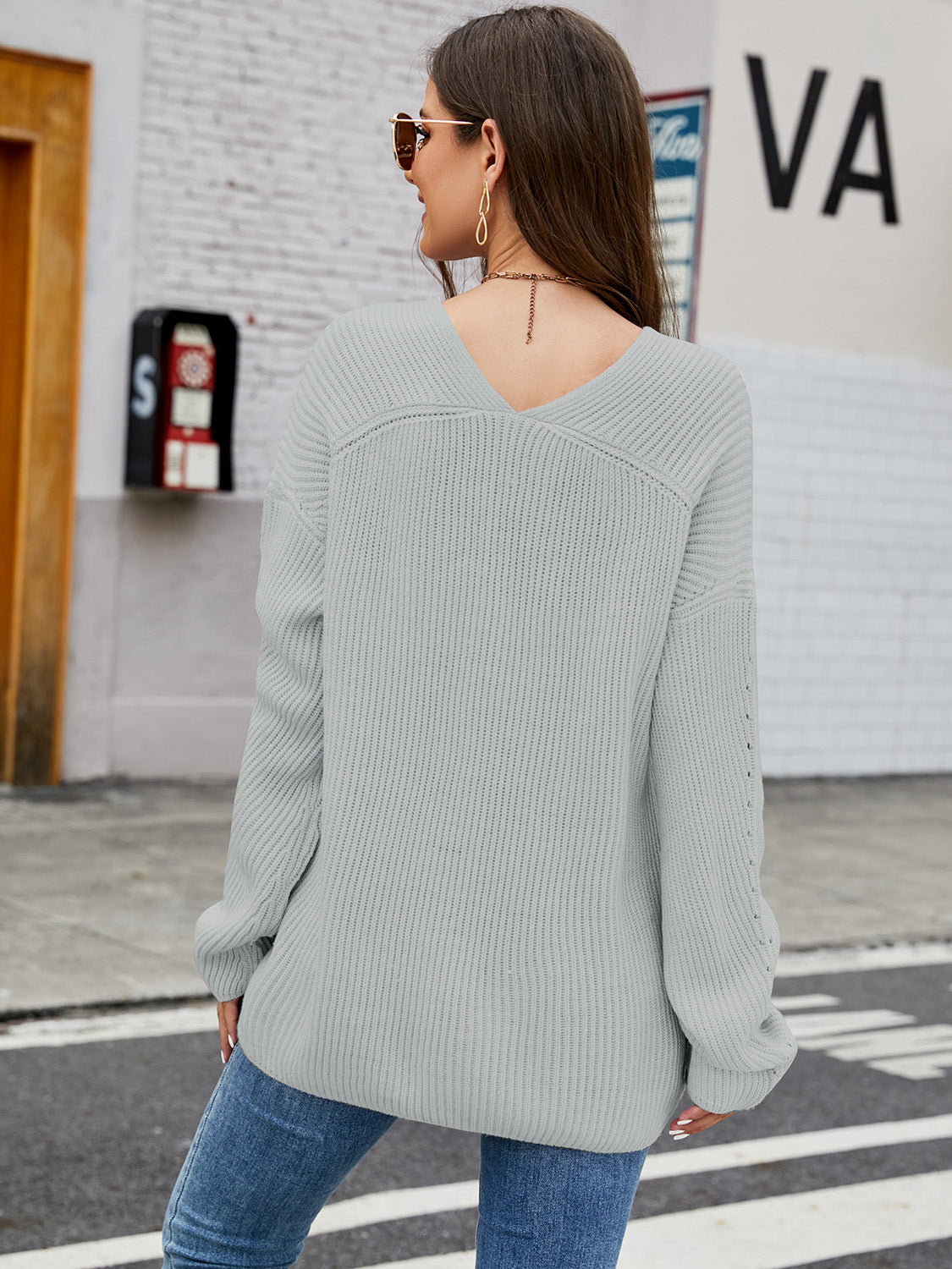 V-Neck Rib-Knit Top king-general-store-5710.myshopify.com