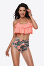 Two-Tone Ruffled Halter Neck Two-Piece Swimsuit king-general-store-5710.myshopify.com