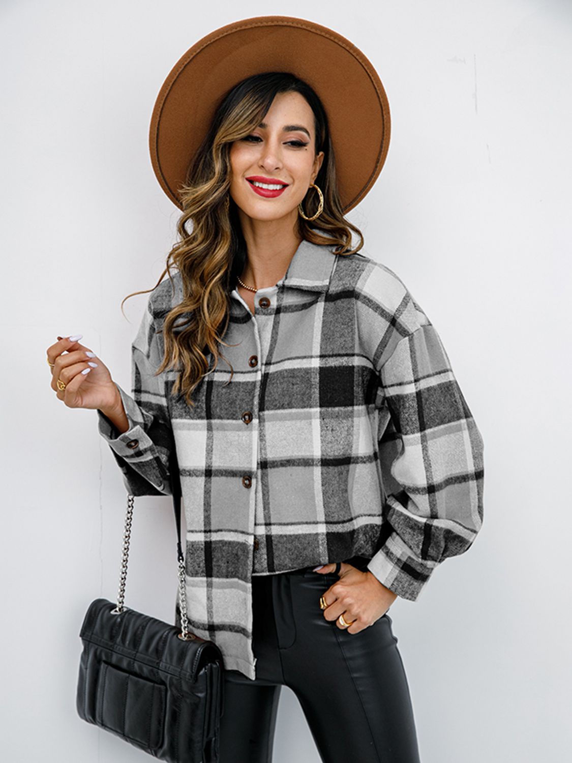 Plaid Button-Down Jacket king-general-store-5710.myshopify.com