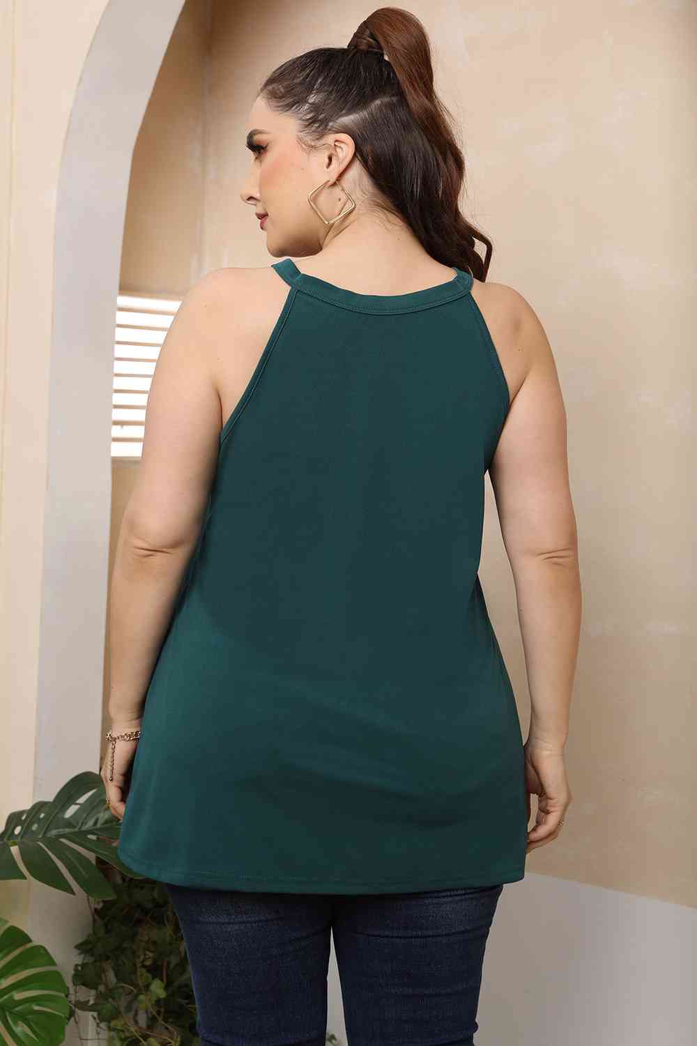 Plus Size Halter Neck Cutout Sleeveless Dress king-general-store-5710.myshopify.com